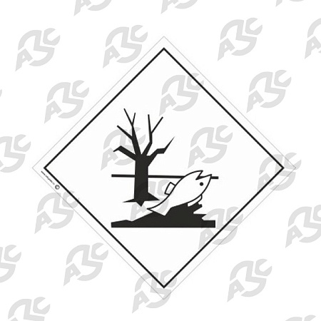 Маркировочный знак по ДОПОГ вещества, опасного для окружающей среды, самоклеящийся, 300х300 мм